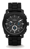 Buy Shop Fossil Machine Chronograph Black Dial Black Silicone Strap Watch for Men - FS4487 USA Online