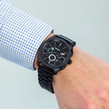 Buy Shop Fossil Machine Chronograph Black Dial Black Steel Strap Watch for Men - FS4552 USA Online