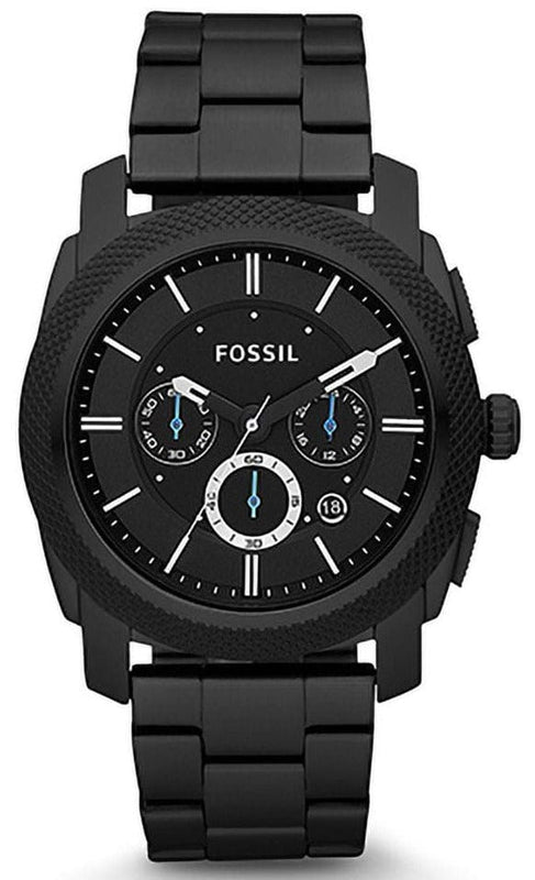 Buy Shop Fossil Machine Chronograph Black Dial Black Steel Strap Watch for Men - FS4552 USA Online