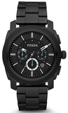 Buy Shop Fossil Machine Chronograph Black Dial Black Steel Strap Watch for Men - FS4552 USA Online