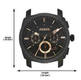 Buy Shop Fossil Machine Chronograph Black Dial Black Steel Strap Watch for Men - FS4682 USA Online
