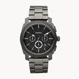 Buy Shop Fossil Machine Chronograph Black Dial Grey Steel Strap Watch for Men - FS4662 USA Online