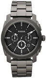 Buy Shop Fossil Machine Chronograph Black Dial Grey Steel Strap Watch for Men - FS4662 USA Online