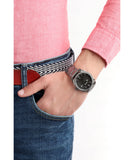 Buy Shop Fossil Machine Chronograph Black Dial Grey Steel Strap Watch for Men - FS4774 USA Online