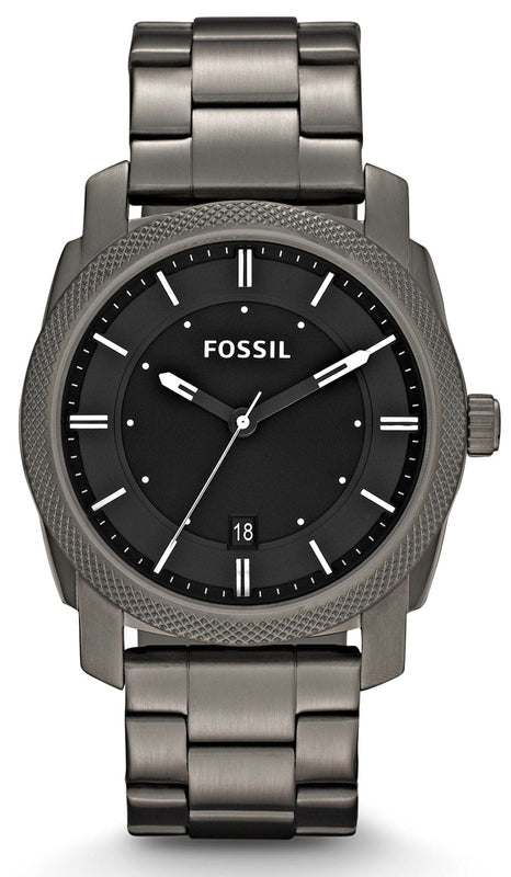 Buy Shop Fossil Machine Chronograph Black Dial Grey Steel Strap Watch for Men - FS4774 USA Online