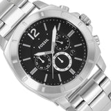 Buy Shop Fossil Machine Chronograph Black Dial Silver Steel Strap Watch for Men - FS4776 USA Online