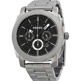 Buy Shop Fossil Machine Chronograph Black Dial Silver Steel Strap Watch for Men - FS4776 USA Online