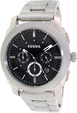 Buy Shop Fossil Machine Chronograph Black Dial Silver Steel Strap Watch for Men - FS4776 USA Online