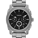 Buy Shop Fossil Machine Chronograph Black Dial Silver Steel Strap Watch for Men - FS4776 USA Online