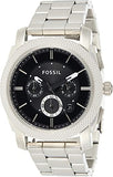 Buy Shop Fossil Machine Chronograph Black Dial Silver Steel Strap Watch for Men - FS4776 USA Online