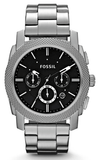 Buy Shop Fossil Machine Chronograph Black Dial Silver Steel Strap Watch for Men - FS4776 USA Online