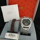 Fossil Machine Chronograph Black Dial Silver Steel Strap Watch for Men - FS4776