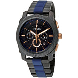 Buy Shop Fossil Machine Chronograph Black Dial Two Tone Steel Strap Watch for Men - FS5164 USA Online