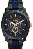 Buy Shop Fossil Machine Chronograph Black Dial Two Tone Steel Strap Watch for Men - FS5164 USA Online