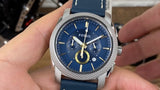 Buy Shop Fossil Machine Chronograph Blue Dial Blue Leather Strap Watch for Men - FS5262 USA Online