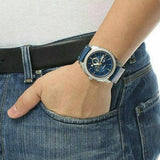 Buy Shop Fossil Machine Chronograph Blue Dial Blue Leather Strap Watch for Men - FS5262 USA Online