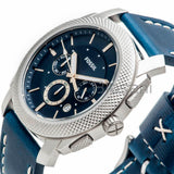 Buy Shop Fossil Machine Chronograph Blue Dial Blue Leather Strap Watch for Men - FS5262 USA Online