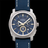 Buy Shop Fossil Machine Chronograph Blue Dial Blue Leather Strap Watch for Men - FS5262 USA Online