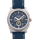 Buy Shop Fossil Machine Chronograph Blue Dial Blue Leather Strap Watch for Men - FS5262 USA Online