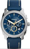 Buy Shop Fossil Machine Chronograph Blue Dial Blue Leather Strap Watch for Men - FS5262 USA Online