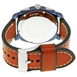 Buy Shop Fossil Machine Chronograph Blue Dial Brown Leather Strap Watch for Men - FS5232 USA Online