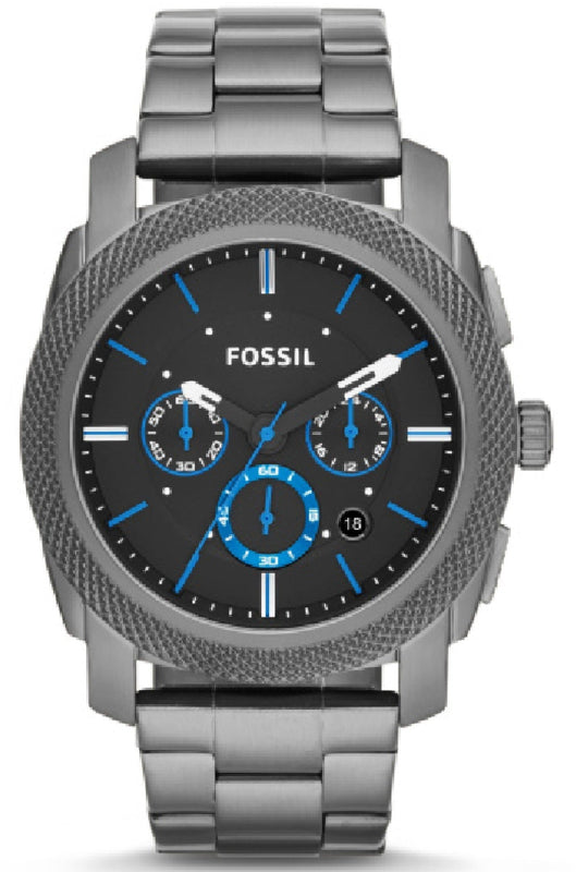Buy Shop Fossil Machine Chronograph Brown Dial Grey Steel Strap Watch for Men - FS4931 USA Online
