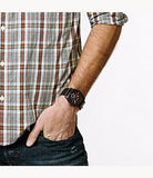 Buy Shop Fossil Machine Flight Chronograph Brown Dial Brown Leather Strap Watch for Men - FS4656 USA Online