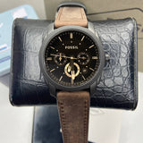 Buy Shop Fossil Machine Flight Chronograph Brown Dial Brown Leather Strap Watch for Men - FS4656 USA Online