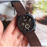 Buy Shop Fossil Machine Flight Chronograph Brown Dial Brown Leather Strap Watch for Men - FS4656 USA Online
