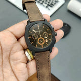 Buy Shop Fossil Machine Flight Chronograph Brown Dial Brown Leather Strap Watch for Men - FS4656 USA Online