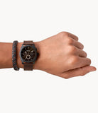 Buy Shop Fossil Machine Flight Chronograph Brown Dial Brown Leather Strap Watch for Men - FS4656 USA Online