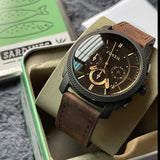 Buy Shop Fossil Machine Flight Chronograph Brown Dial Brown Leather Strap Watch for Men - FS4656 USA Online
