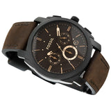 Buy Shop Fossil Machine Flight Chronograph Brown Dial Brown Leather Strap Watch for Men - FS4656 USA Online