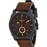 Buy Shop Fossil Machine Flight Chronograph Brown Dial Brown Leather Strap Watch for Men - FS4656 USA Online