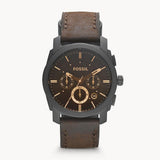 Buy Shop Fossil Machine Flight Chronograph Brown Dial Brown Leather Strap Watch for Men - FS4656 USA Online