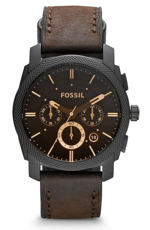 Buy Shop Fossil Machine Flight Chronograph Brown Dial Brown Leather Strap Watch for Men - FS4656 USA Online