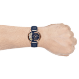 Fossil Townsman Twist Skeleton Blue Dial Blue Leather Strap Watch for Men -  ME1138