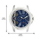 Buy Shop Fossil Grant Twist Multifunction Blue Dial Brown Leather Strap Watch for Men - ME1161 USA Online