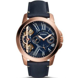 Buy Shop Fossil Grant Twist Multifunction Blue Dial Blue Leather Strap Watch for Men - ME1162 USA Online