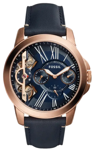 Buy Shop Fossil Grant Twist Multifunction Blue Dial Blue Leather Strap Watch for Men - ME1162 USA Online