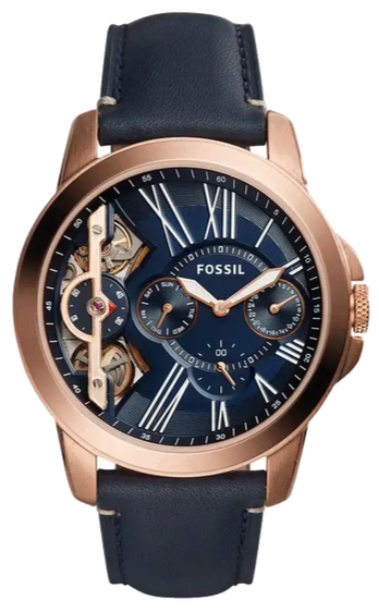 Buy Shop Fossil Grant Twist Multifunction Blue Dial Blue Leather Strap Watch for Men - ME1162 USA Online