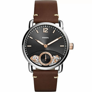 Buy Shop Fossil The Commuter Twist Black Dial Brown Leather Strap Watch for Men - ME1165 USA Online