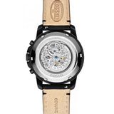 Buy Shop Fossil Grant Automatic Black Dial Black Leather Strap Watch for Men - ME3028 USA Online