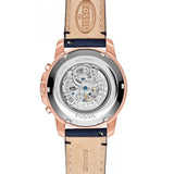 Buy Shop Fossil Grant Automatic Blue Dial Blue Leather Strap Watch for Men - ME3029 USA Online
