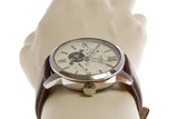 Buy Shop Fossil Townsman Automatic White Dial Brown Leather Strap Watch for Men - ME3064 USA Online