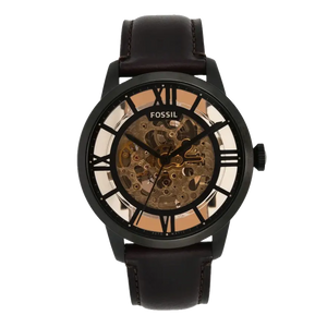 Buy Shop Fossil Townsman Automatic Skeleton Brown Dial Brown Leather Strap Watch for Men - ME3098 USA Online