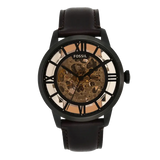Buy Shop Fossil Townsman Automatic Skeleton Brown Dial Brown Leather Strap Watch for Men - ME3098 USA Online