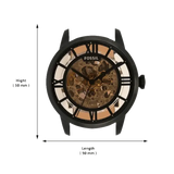 Buy Shop Fossil Townsman Automatic Skeleton Brown Dial Brown Leather Strap Watch for Men - ME3098 USA Online