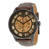 Buy Shop Fossil Townsman Automatic Skeleton Brown Dial Brown Leather Strap Watch for Men - ME3098 USA Online