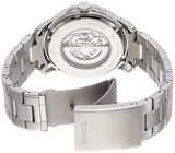 Buy Shop Fossil Grant Automatic Skeleton Black Dial Silver Steel Strap Watch for Men - ME3103 USA Online
